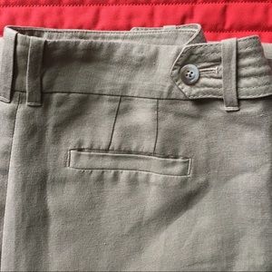 Tan linen straight legged Ann Taylor slacks (8)